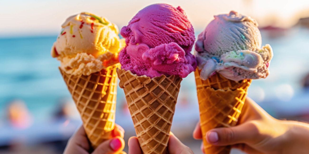 ice cream at the beach