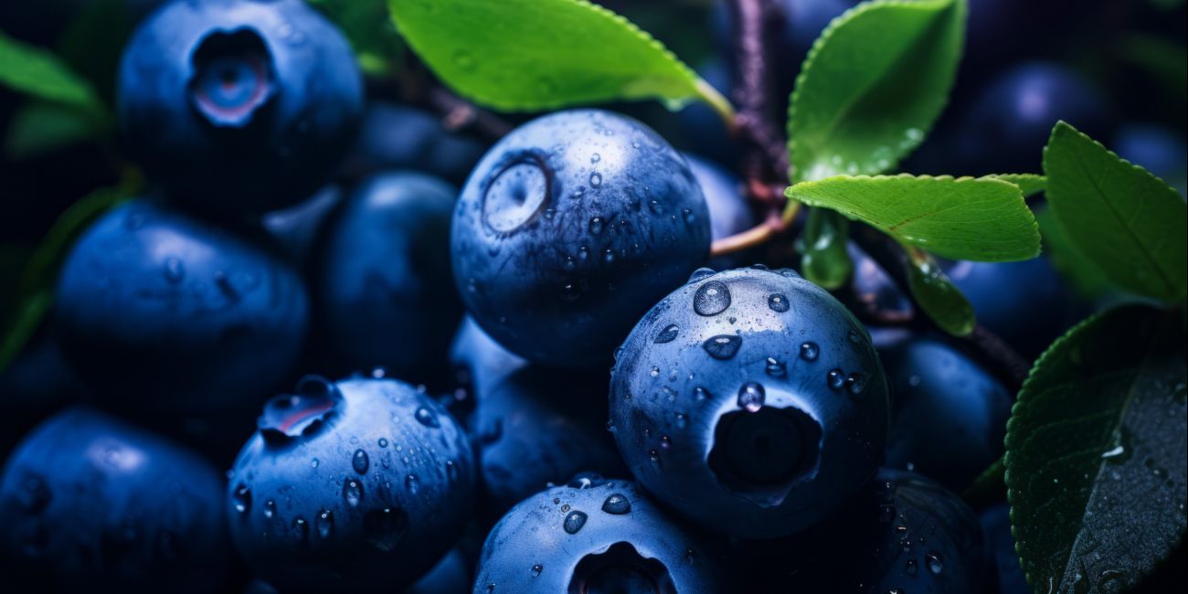 Berries covered with dew drops