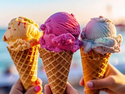 ice cream at the beach