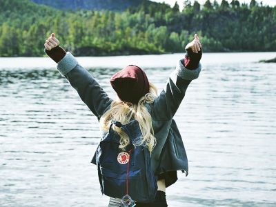 Girl at a lake