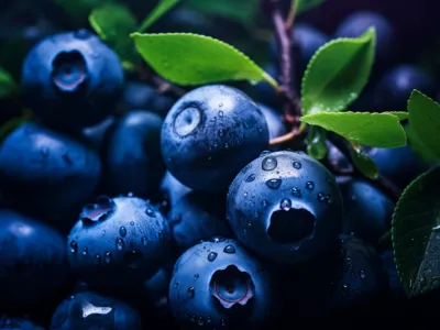 Berries covered with dew drops