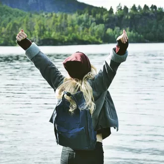 Girl at a lake