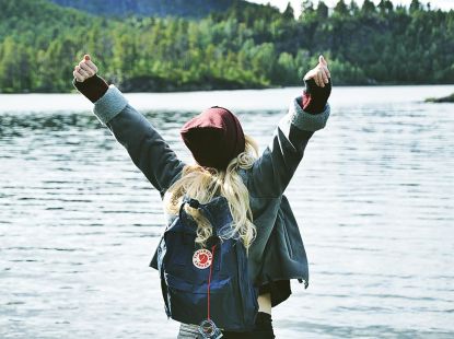 Girl at a lake